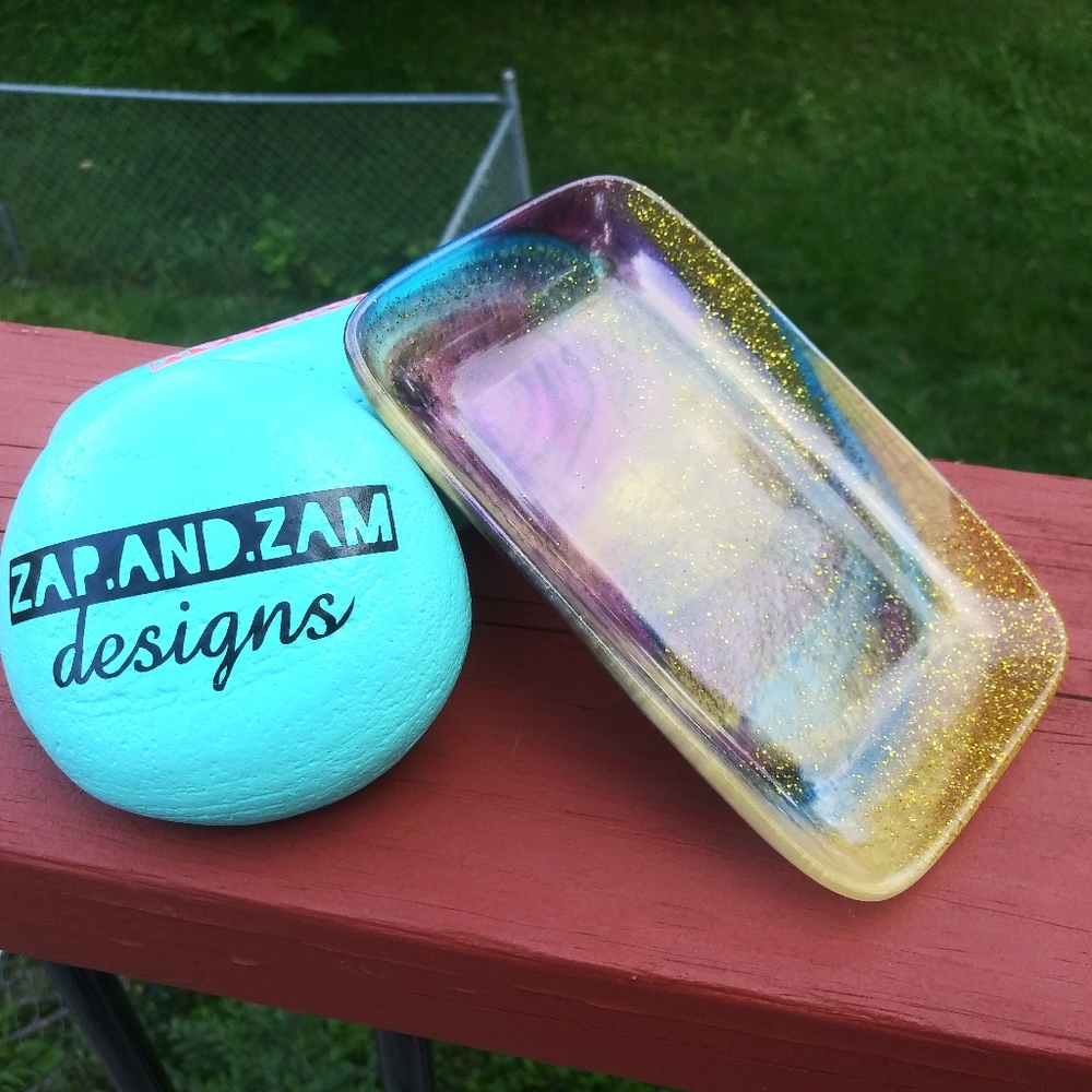 ✨SOLD✨Soap Dish Tray Resin Art Cute Mermaid Sparkly Beautiful Handmade Cute - Picture 13 of 15